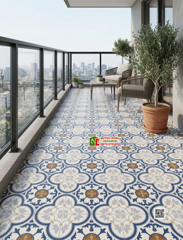 Gạch bông 30x30 hoa văn phong cách cổ điển