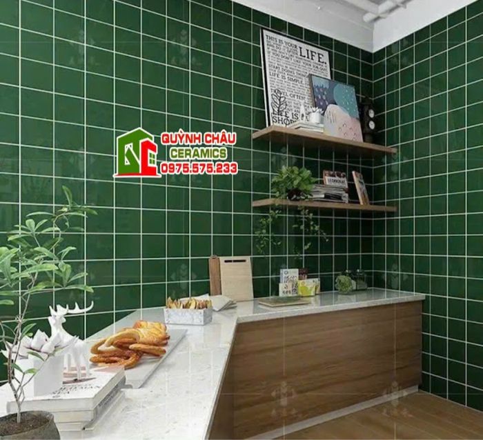 Gạch thẻ ốp tường 10x10 trắng xám xanh