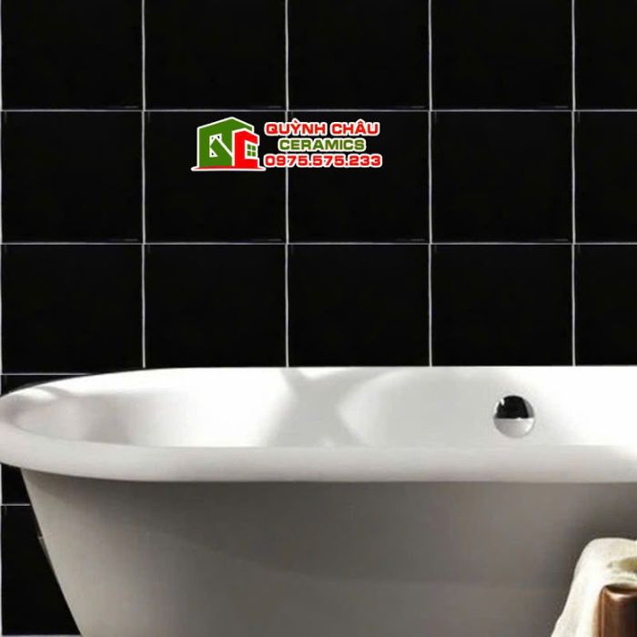 Gạch thẻ 20x20cm men màu đen mờ