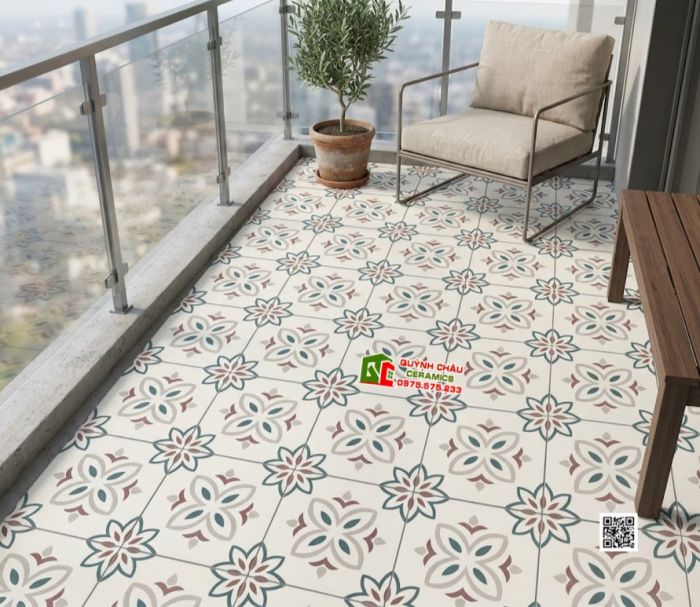 Gạch bông 30x30 họa tiết hoa văn đối xứng đẹp