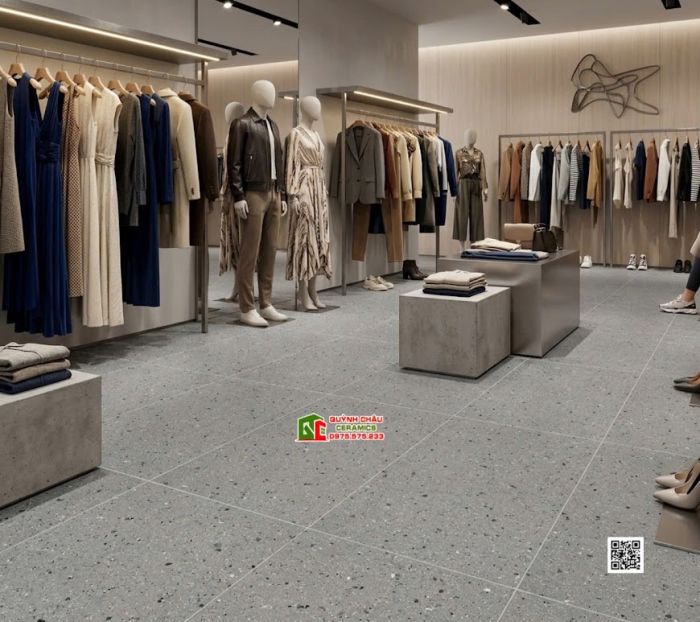 Gạch terrazzo 60x120 kis granite màu xám xi măng