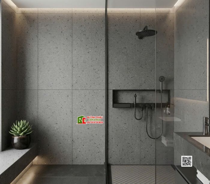 Gạch terrazzo 60x120 kis granite màu xám xi măng