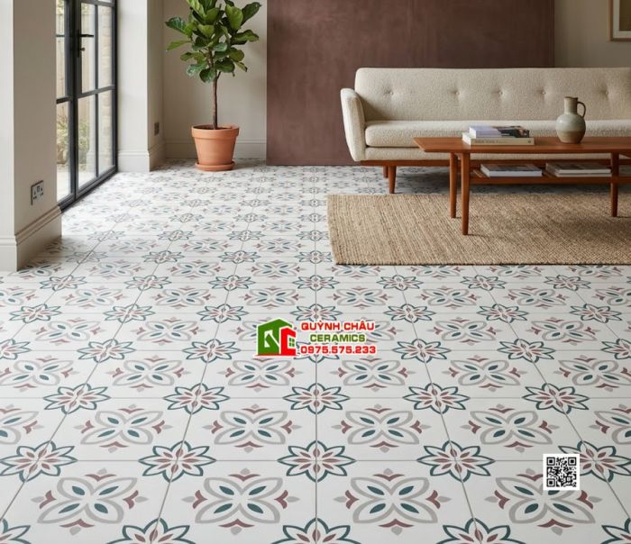 Gạch bông 30x30 họa tiết hoa văn đối xứng đẹp