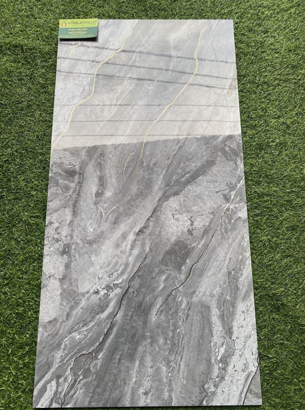 Gạch 40x80 vân đá xám khắc kim cao cấp đá bóng phòng khách đẹp