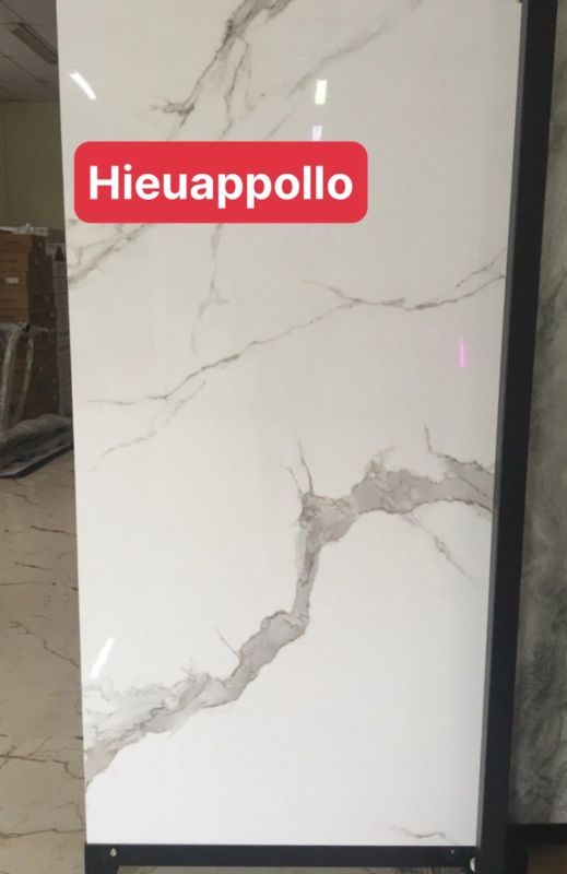 Gạch lát nền biệt thự 90x180 trắng vân mây bóng kiếng nhập khẩu cao cấp