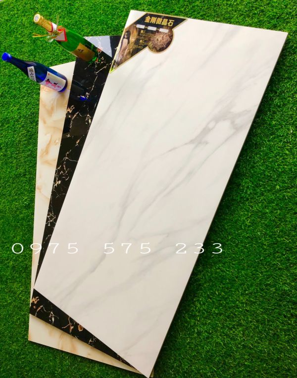 Kho gạch khổ lớn 60x120 vân trắng khói đục bóng kiếng trung quốc