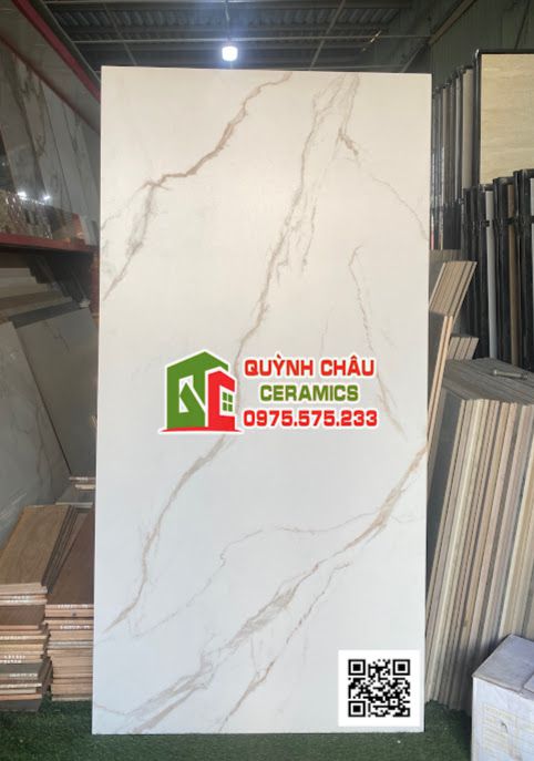 Gạch lát nền Apodio 80x160 bề mặt mờ trắng vân vàng tinh thể