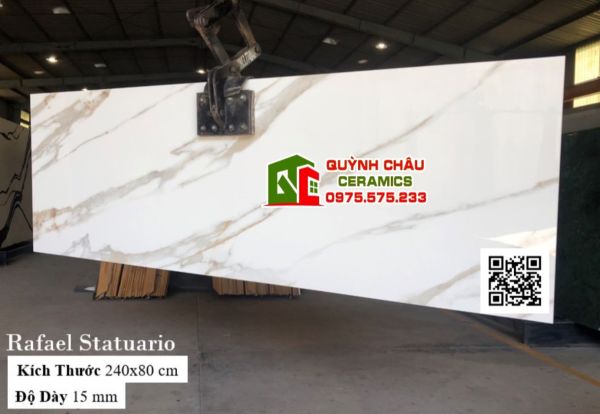 Đá ốp lát 80x240 dày 1,5 ly màu trắng vân vàng bóng kiếng ấn độ