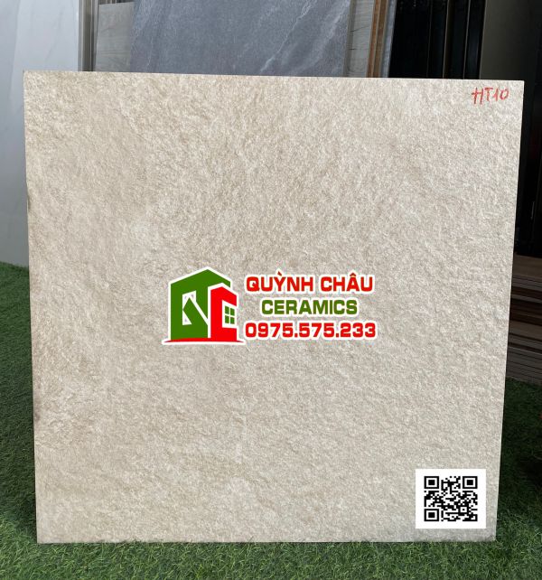 Gạch đá mờ 60x60 nhám sần màu kem chống trơn