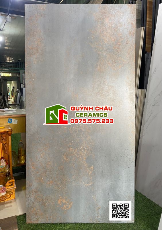 Gạch nhập khẩu 80x160 hiệu ứng xám màu đồng rỉ sét Nera Stell Effect bề mặt mờ độc đáo 4782