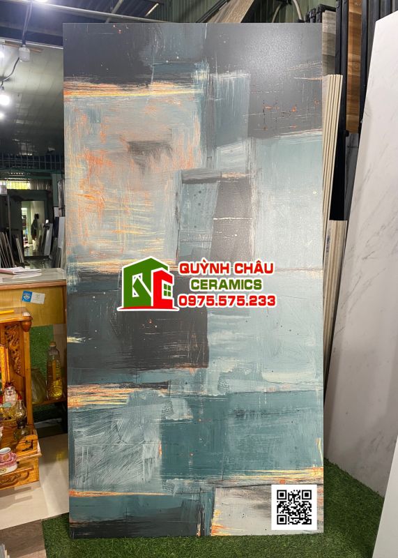 Gạch ốp lát nhập khẩu ấn độ 80x160 họa tiết tranh sơn dầu Color Oil Paint bề mặt mờ độc đáo 4783
