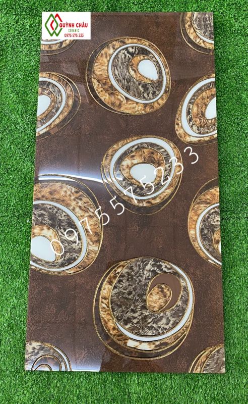 Gạch trang trí điểm 30x60 màu nâu nhũ vàng ốp tường đẹp ts
