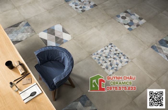 Gạch Italia cao cấp 60x60 mờ vân xi măng hiệu ứng màu bê tông
