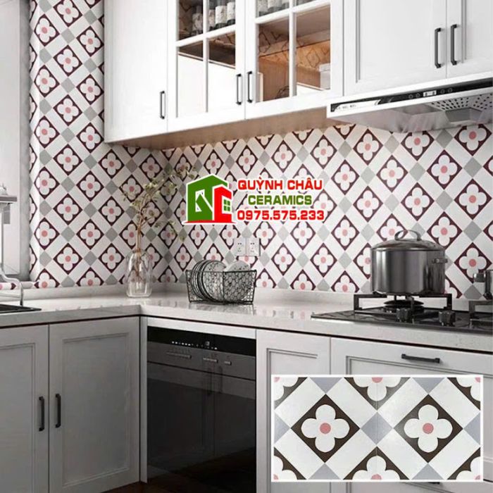 Gạch bông lát nền hoa văn ấn tượng 30x30 trung quốc