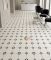 Gạch bông lát nền 40x40 trắng đen hoa văn đối xứng