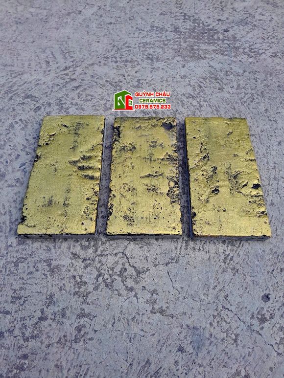 Gạch thẻ ốp trang trí giả cổ màu vàng hình chữ nhật