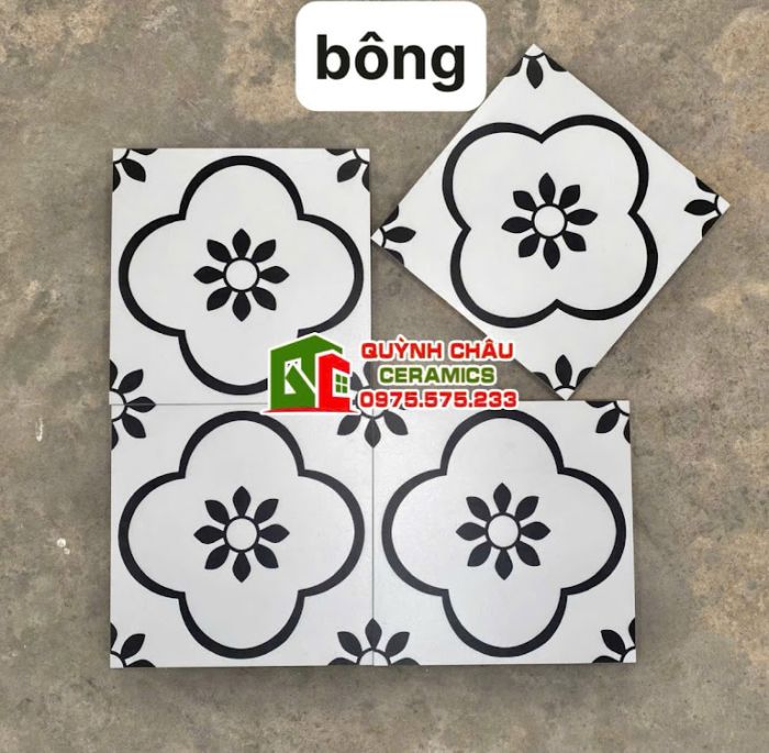 Gạch bông 30x30 hoạ tiết hoa mai đơn giản