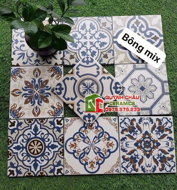 Gạch bông 20x20 mix hoa văn lộn xộn