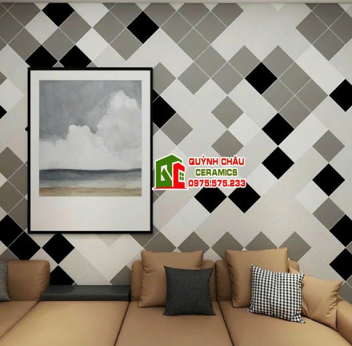 Gạch thẻ ốp tường 10x10 trắng xám xanh