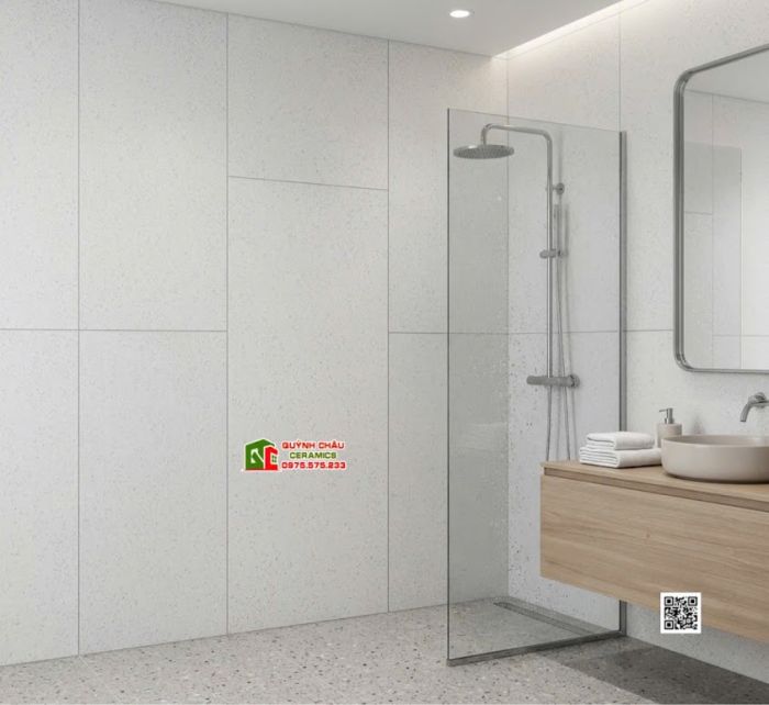 Gạch granite terrazzo 60x120 kis mờ màu sáng