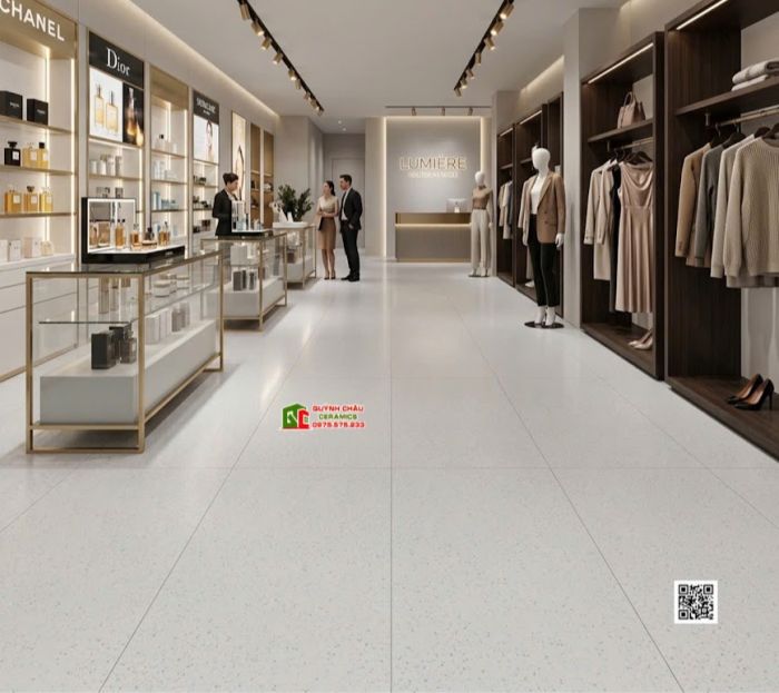 Gạch granite terrazzo 60x120 kis mờ màu sáng