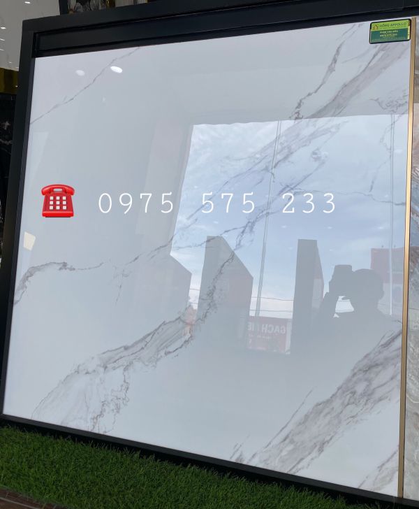 Gạch bóng kiếng ấn độ 120x120 trắng vân mây lát nền phòng khách đẹp