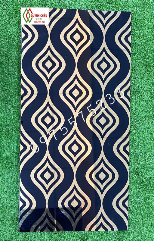 Gạch ốp mặt tiền 30x60 đen nhũ bạc sang trọng ts