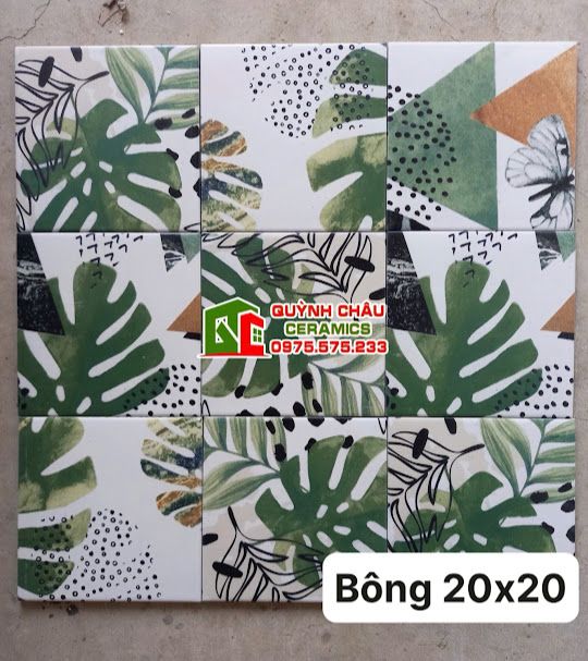 Gạch bông 20x20 trang trí hoa văn 3D độc đáo