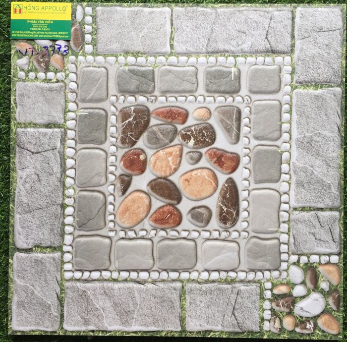 Gạch 50x50 VITTO lát trước sân nhà giống đá thật