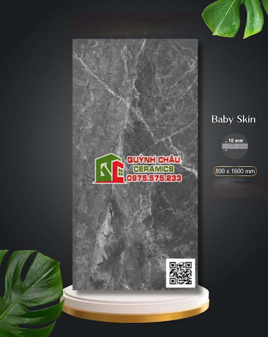 Gạch ốp lát baby skin 80x160 xám vân đá Apodio