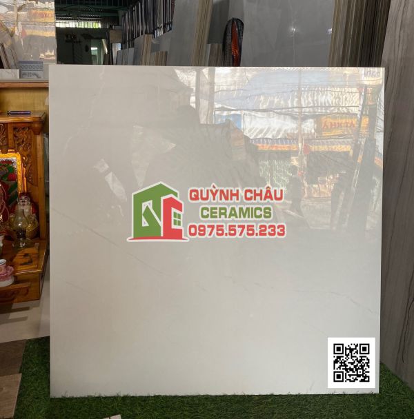 Gạch ấn độ 80x80 màu kem nhạt Alata Cream bề mặt bóng 5176