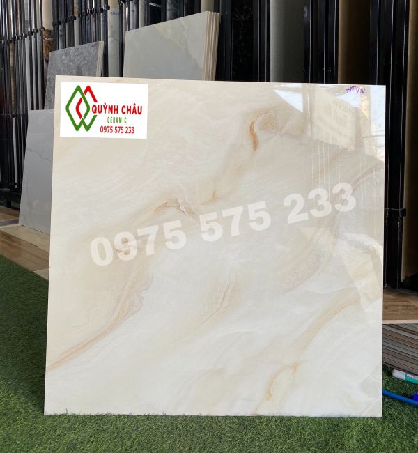 Gạch lát nền 80x80 vicenza bóng kiếng vàng vân nâu sang trọng 3969