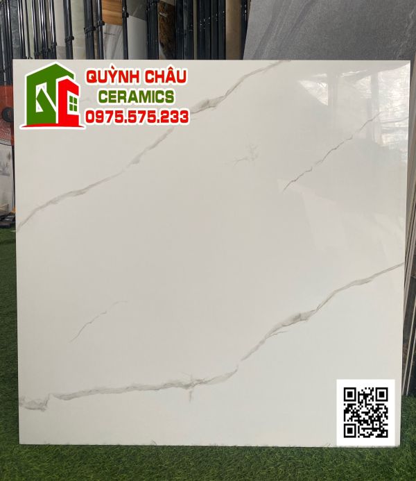 Gạch lát nền 80x80 trắng vân bóng kính toàn phần trung quốc 4689