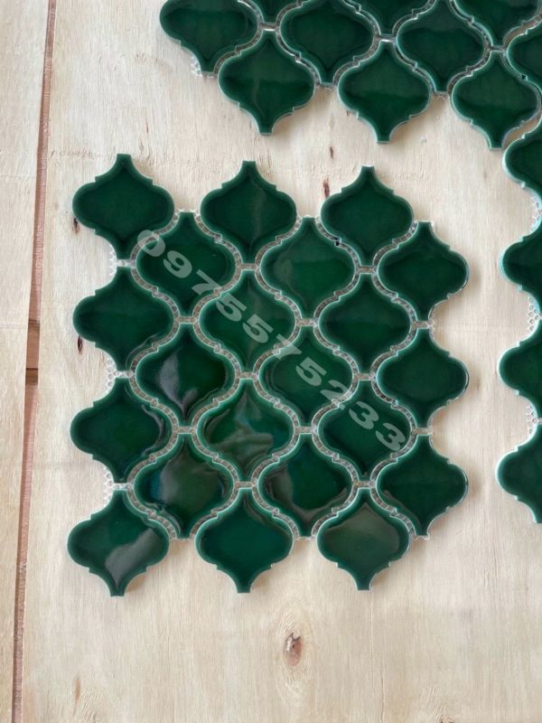 Gạch trang trí mosaic đèn lồng màu xanh