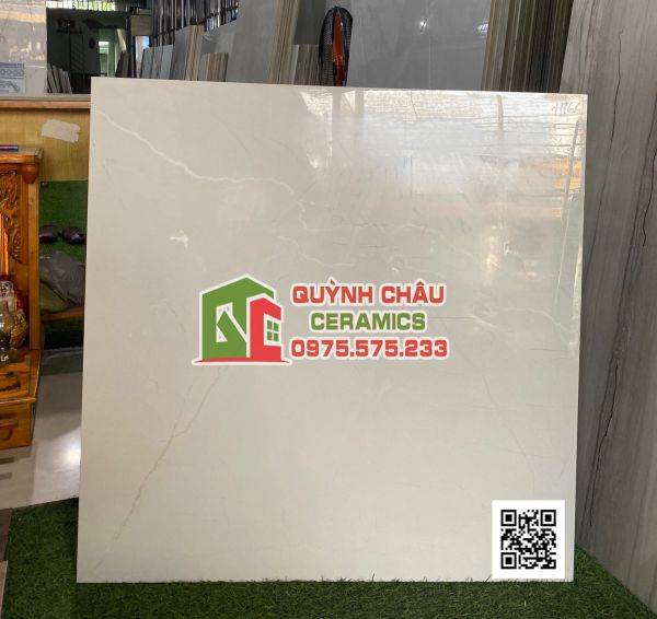 Gạch ấn độ 80x80 màu kem nhẹ nhàng Mafil cream bề mặt bóng 5177