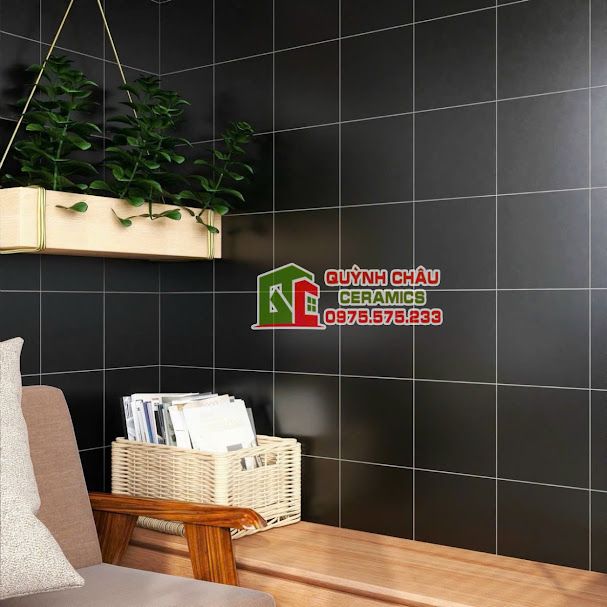 Gạch bông đen mờ đơn sắc 20x20 cm