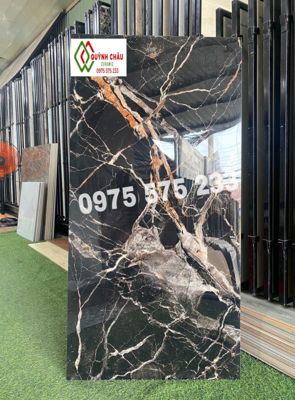 Gạch đen vân chớp 600x1200 đẹp bóng kiếng