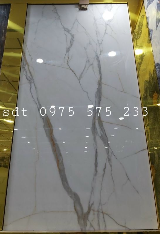 Gạch cao cấp bóng kiếng ấn độ 120x240 trắng vân mây xám đẹp