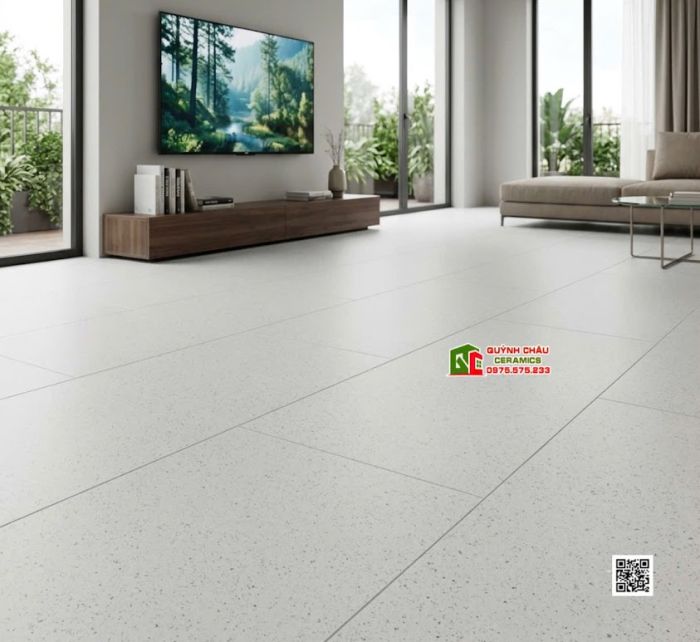 Gạch granite terrazzo 60x120 kis mờ màu sáng