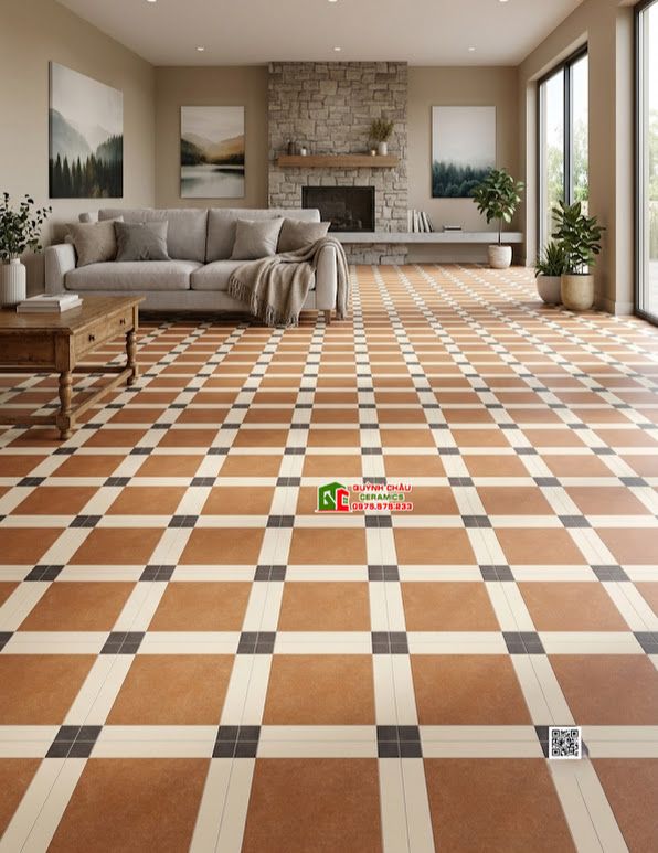 Gạch bông 30x30 cổ điển hình ô vuông