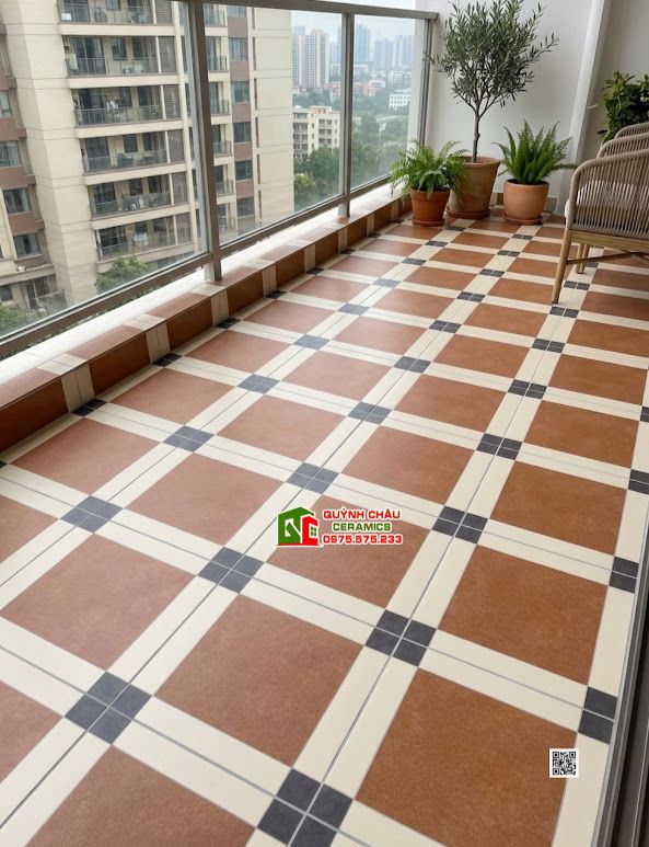Gạch bông 30x30 cổ điển hình ô vuông