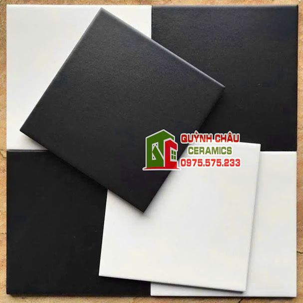 Gạch bông đen mờ đơn sắc 20x20 cm