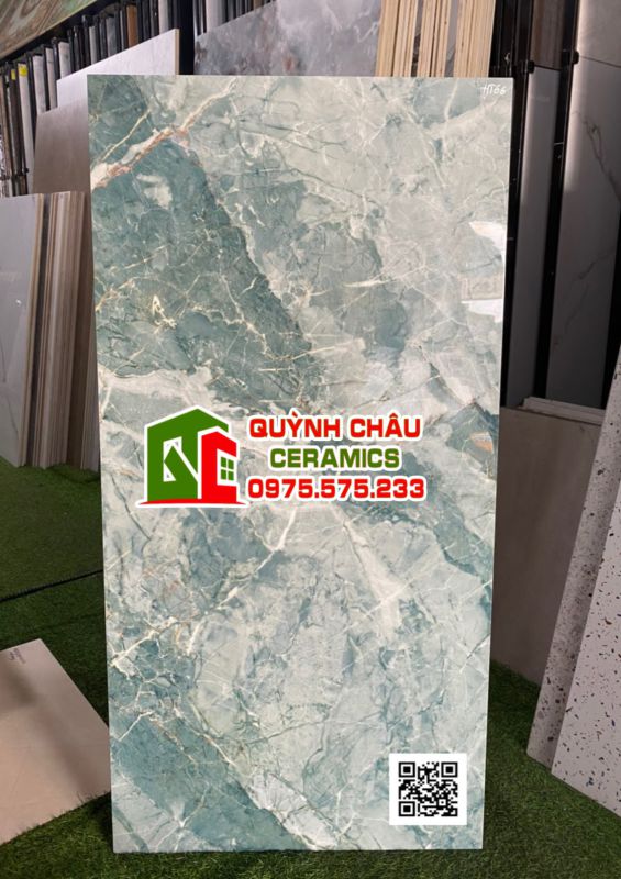 Gạch xanh rêu vân đá 60x120 siêu bóng High Glossy ấn độ