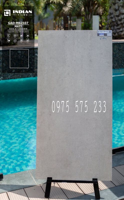Gạch 60x120 đá mờ mịn matt xám tro lông chuột ấn độ