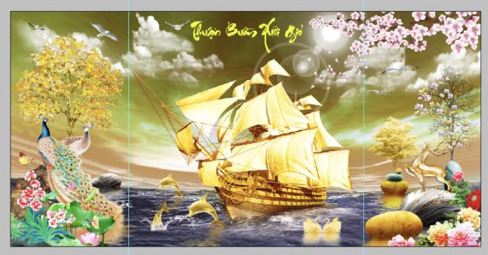 Gạch tranh thuận buồm xuôi gió 3D