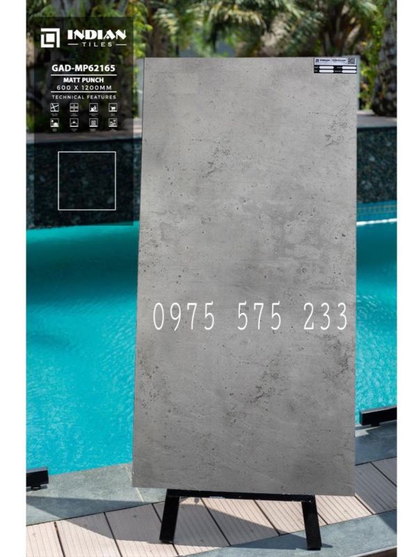Gạch ấn độ đá mờ xám 60x120 cao cấp giá rẻ tại phú quốc