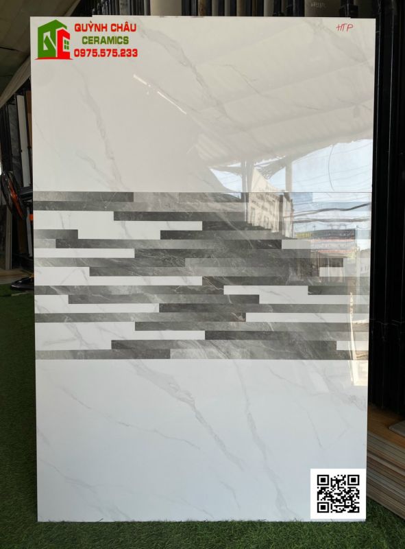 Đá ốp tường 40x80 siêu mỏng bóng kiếng trắng vân apodio