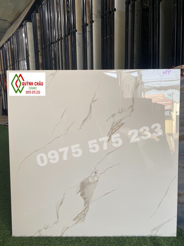 Gạch bóng kiếng trắng vân khắc kim 80x80 prime 3989