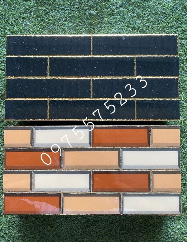 Gạch thẻ 15x30 nhũ vàng đen khắc kim đẹp