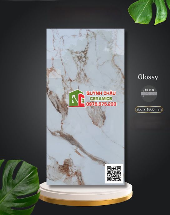 Gạch Apodio ốp lát 80x160 trắng vàng vân đá bóng vi tinh 5270